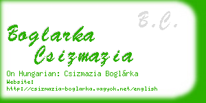 boglarka csizmazia business card